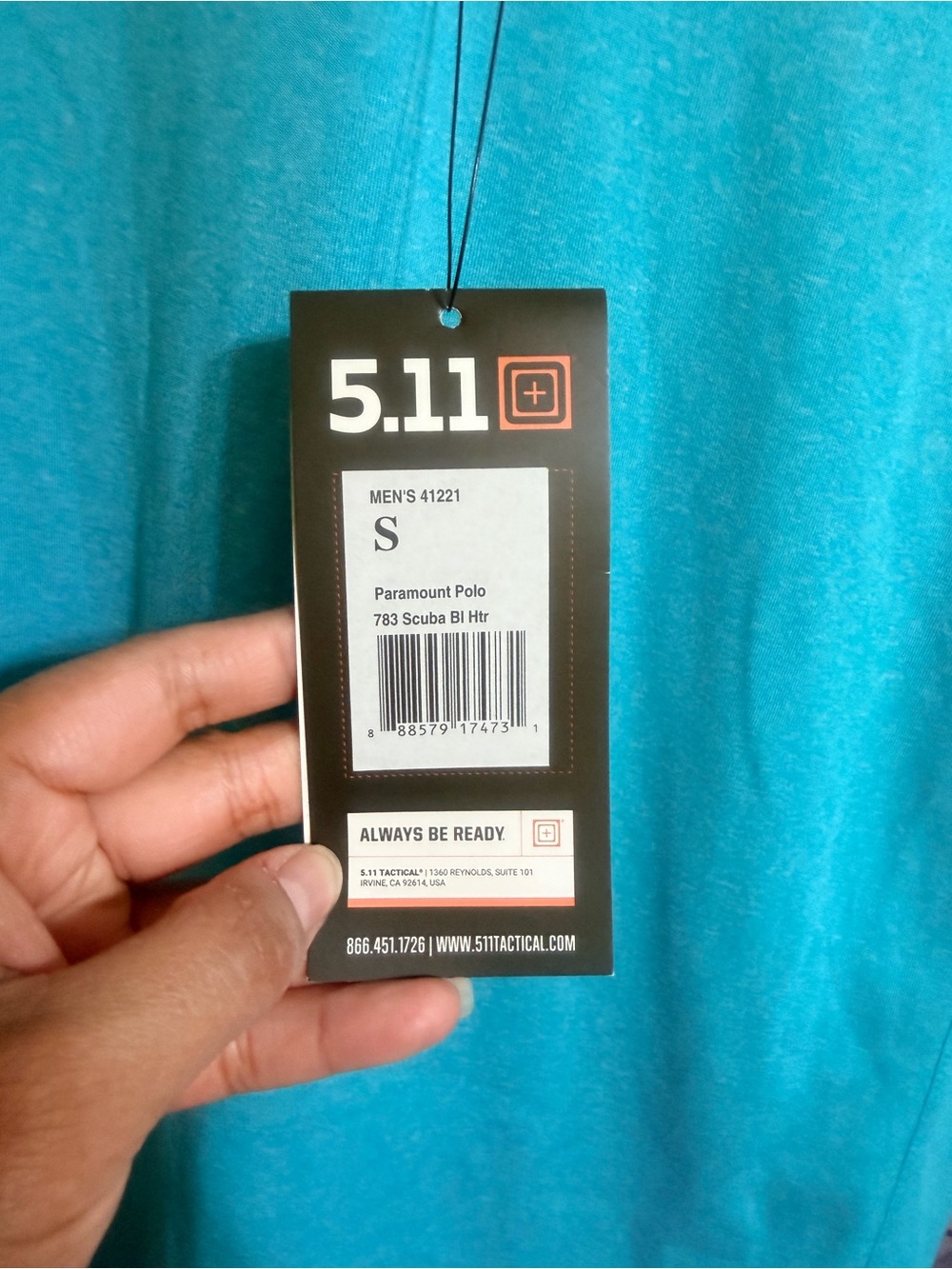 5.11 Tactical Scuba Blue Men's Polo